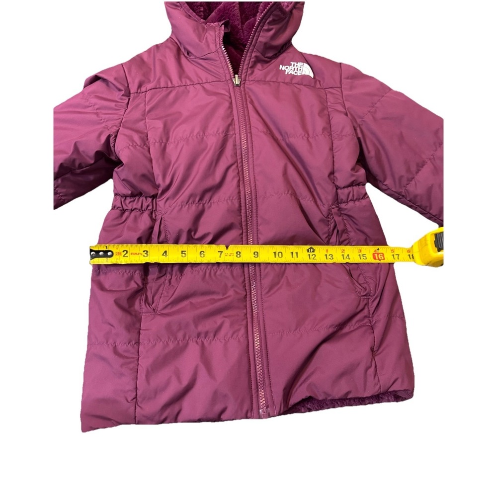 🔥The North Face💜Thick‎ Winter 🚦Reversible puffer Jacket Purple Fuzzy Fleece-S - Picture 7 of 10